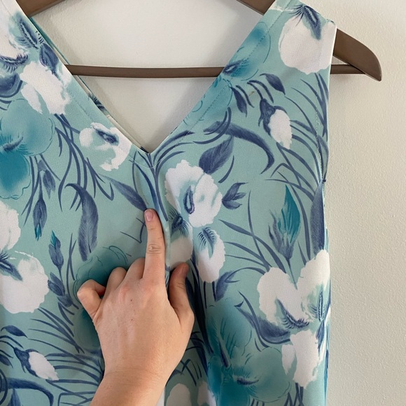 70s/80s floral v-neck A-line maxi dress - S-M - Picture 5 of 5